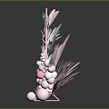 Pink Circular Celebration Decor With Leaf Accents Pearl Beads And Festive Design