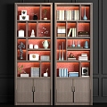 New Chinese-style Solid Wood Bookcase Chinese-style Book Jewelry Combination 3d model