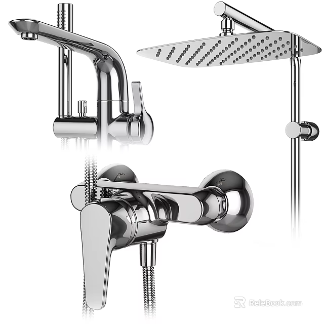 Modern Shower Sauna System With Chrome Shower Head Control Valve And Faucet 3d model 