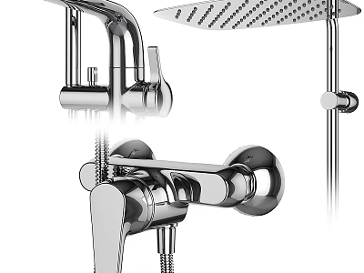 Modern Shower Sauna System With Chrome Shower Head Control Valve And Faucet 3d model