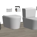 Sleek Modern Toilet Design In Contemporary Bathroom With Shower Head And Paper Holder