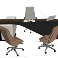 Modern Office Desk Boss Desk Computer Desk 3d model