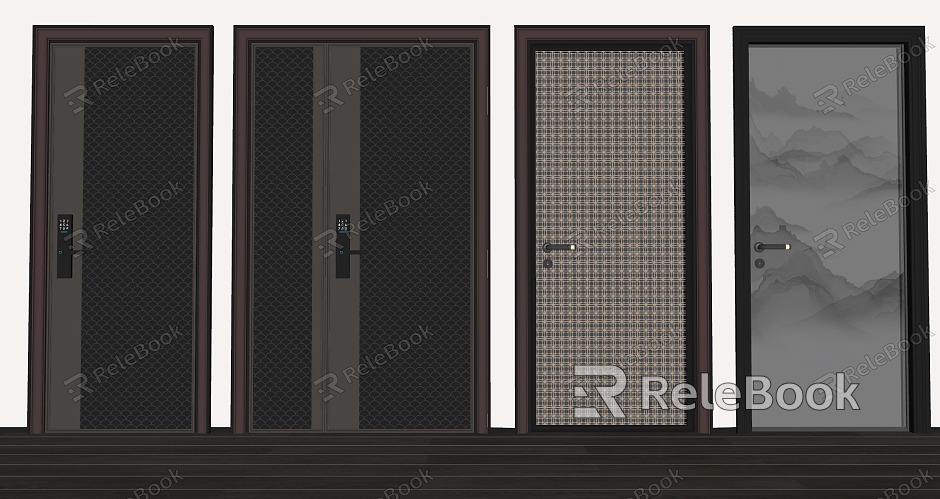 Door Single Door Glass Door Toilet Door model