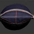 Dark Blue Traditional Hat With Red Stitching White Trim And Tassel Design