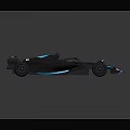Sleek Black Racing Car Concept With Aerodynamic Design And Blue Accents