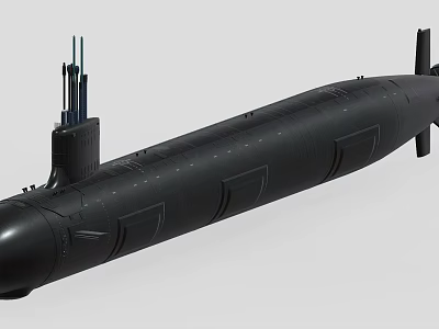 Black Submarine Warship Sleek Exterior Appearance 3d model