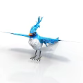 Vibrant Blue Bird With Spread Wings White Belly And Orange Beak On White Background