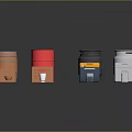 Assorted Colored Equipment Containers With Barrels Storage Boxes And Tool Cases