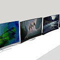 Modern Televisions With Various Screen Displays And Sleek Design Arrangement