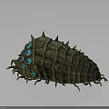 Mythical Spiked Character Creature With Blue Eyes And Metallic Armored Carapace 3d model