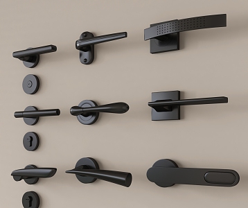 Handle leather handle door handle room door handle bathroom door handle minimalist door handle 3d model