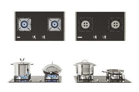 Modern gas stove 3d model