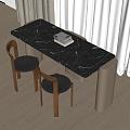 Modern Dining Table and Chair 3d model