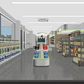 Modern Convenience Store Exterior with Glass Front and Daily Products