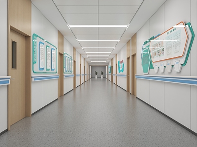 modern hospital aisle 3d model