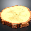 Natural Plant Wood Slice With Round Shape Annual Rings And Bark Edges