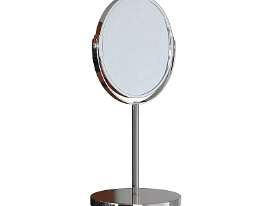Elegant Desktop Vanity Mirror With Round Surface And Metal Stand Base 3d model