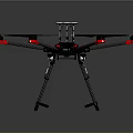 Black And Red Multi Rotor Drone Design With Propellers And Landing Gear