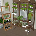 Wooden Plant Stands With Multi Tiered Design Displaying Various Green Potted Plants