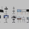 Various TV Screens With Different Stand Mounting Styles And Display Options 3d model