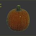 Orange Round Pumpkin As Household Decorative Item With Natural Stem And Smooth Surface