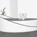 Modern Reception Desk Special-shaped Front Office Bar 3d model