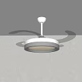 White Ceiling Mounted Air Cooling Fan With Built In Light And Modern Design