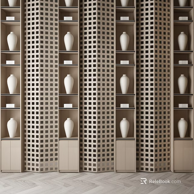 Decorative Inflatable Air Mold With Hollow Square Design And White Vase Elements 3d model