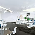 Modern public office area Simple open office area 3d model