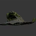 Natural Stone Rock Formation With Moss Covered Surface And Soil Ground Texture Landscape