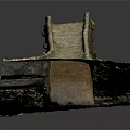 Ancient Stone Arch Bridge Model With Traditional Arch Structure And Green Vegetation