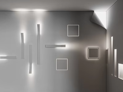 Modern Minimalist Wall Lights With Geometric Shapes For White Wall Interior Lighting 3d model