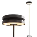 Modern Floor Lamp With Double Circular Shade And Warm Soft Glow 3d model