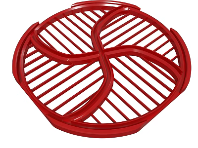 Practical Red Circular Grid Kitchen Heat Resistant Mat For Countertop Use 3d model