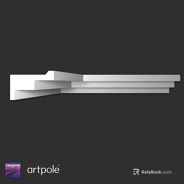 White Stacked Geometric Architectural Component With Minimalist Structural Design Elements 3d model 