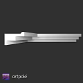 White Stacked Geometric Architectural Component With Minimalist Structural Design Elements