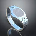 Sleek Silver Watch With Metal Link Bracelet And Modern Oval Dial Design