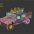 Copper Red Armored Military Style Off Road Truck With Detailed Design Features