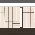 Modern Light Colored Built In Wardrobe With Cabinet Doors And Drawers