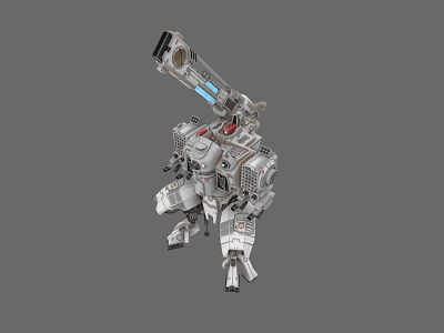 Futuristic Sci Fi Mechanical Weapon With Long Barrel Mount And Precision Targeting System 3d model