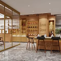 Modern Chinese Style Bar With Bar Stools And Artistic Decor