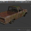 Scrap car abandoned car Ford classic pickup broken car broken car broken car low face number low model simple model game sub-era film and television level super realistic 3d model