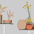 Nordic Vase Flower Art 3d model