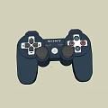 Sony Dark Blue Game Controller with Buttons and Joysticks for Entertainment Electronics 3d model