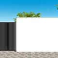 Elegant Modern Gate Exterior Design With Vertical Slats And Double Door Structure Outdoor
