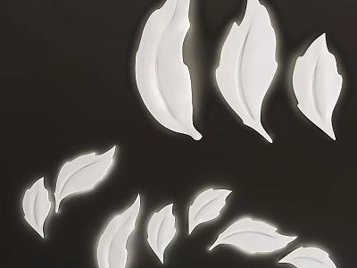 Modern Leaf Shaped White Wall Lamps For Home Decorative Lighting 3d model