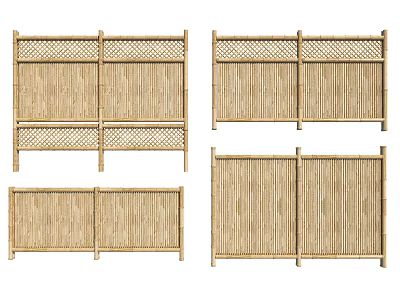 Variety Of Wooden Fence Designs For Garden Decoration 3d model