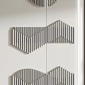 Modern Geometric Wall Decor With Stripe Patterns And Metallic Copper Accents