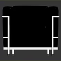 Modern Black Leather Upholstered Chair With Sleek Metal Frame And Square Design