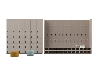 Modern Public Space Locker Storage Cabinet Pier Cabinet 3d model